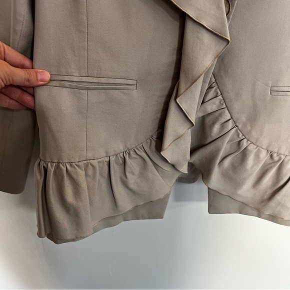 Red Valentino Ruffle Cotton Stretch Blazer Jacket - Picture 6 of 14